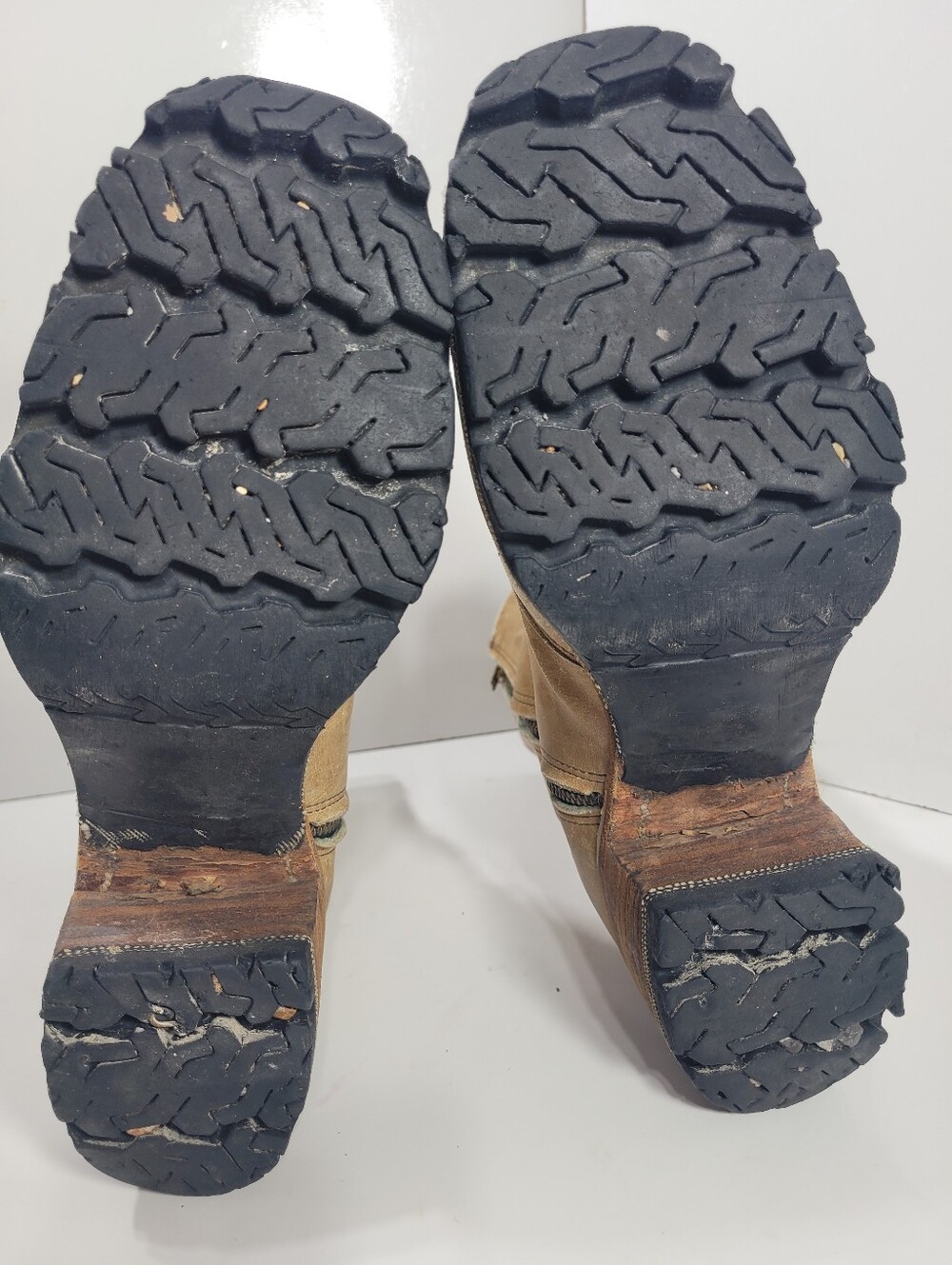 VTG 70s Frye Black Label Campus Banana Short Boots Leather Square Toe 7.5 D - Picture 7 of 16